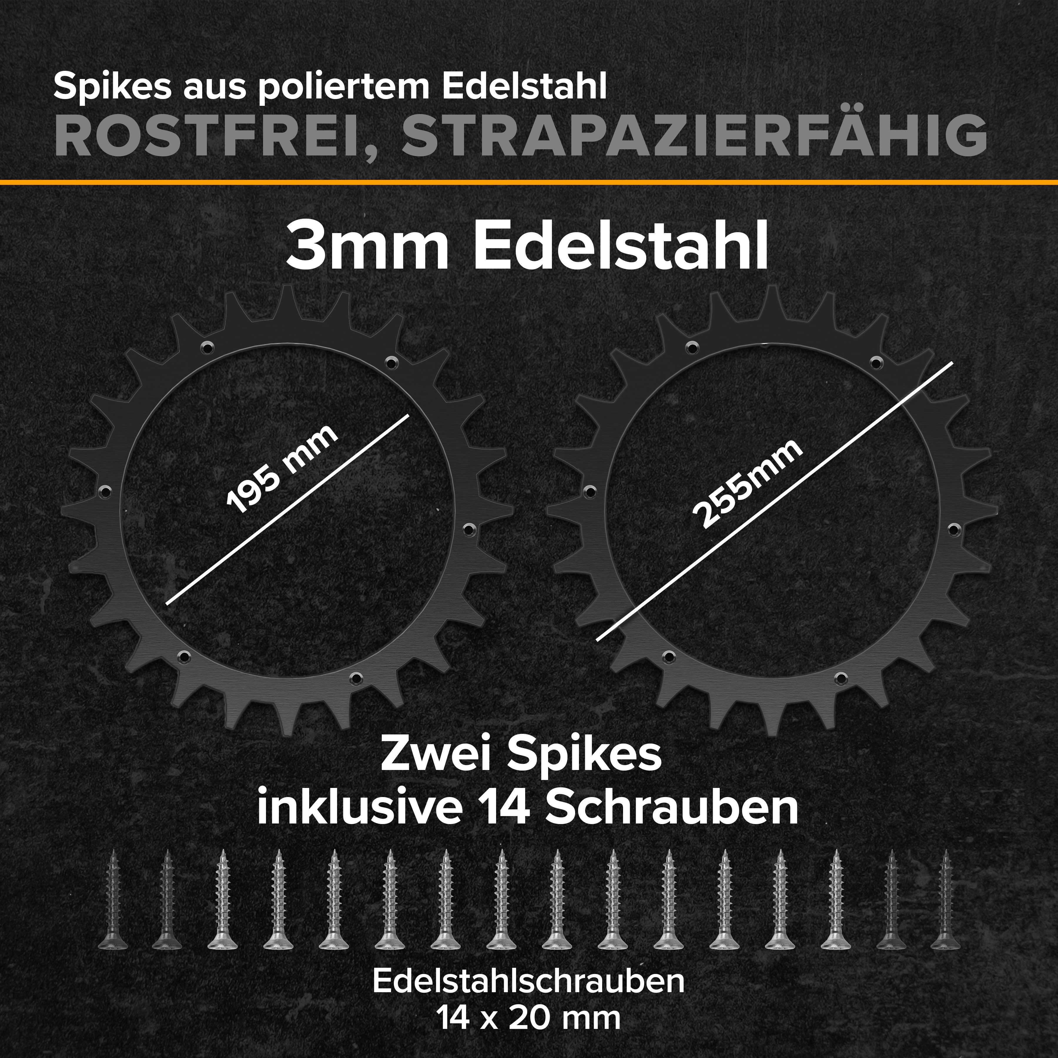 Spikes Navimow i105E - i108 Edelstahl black