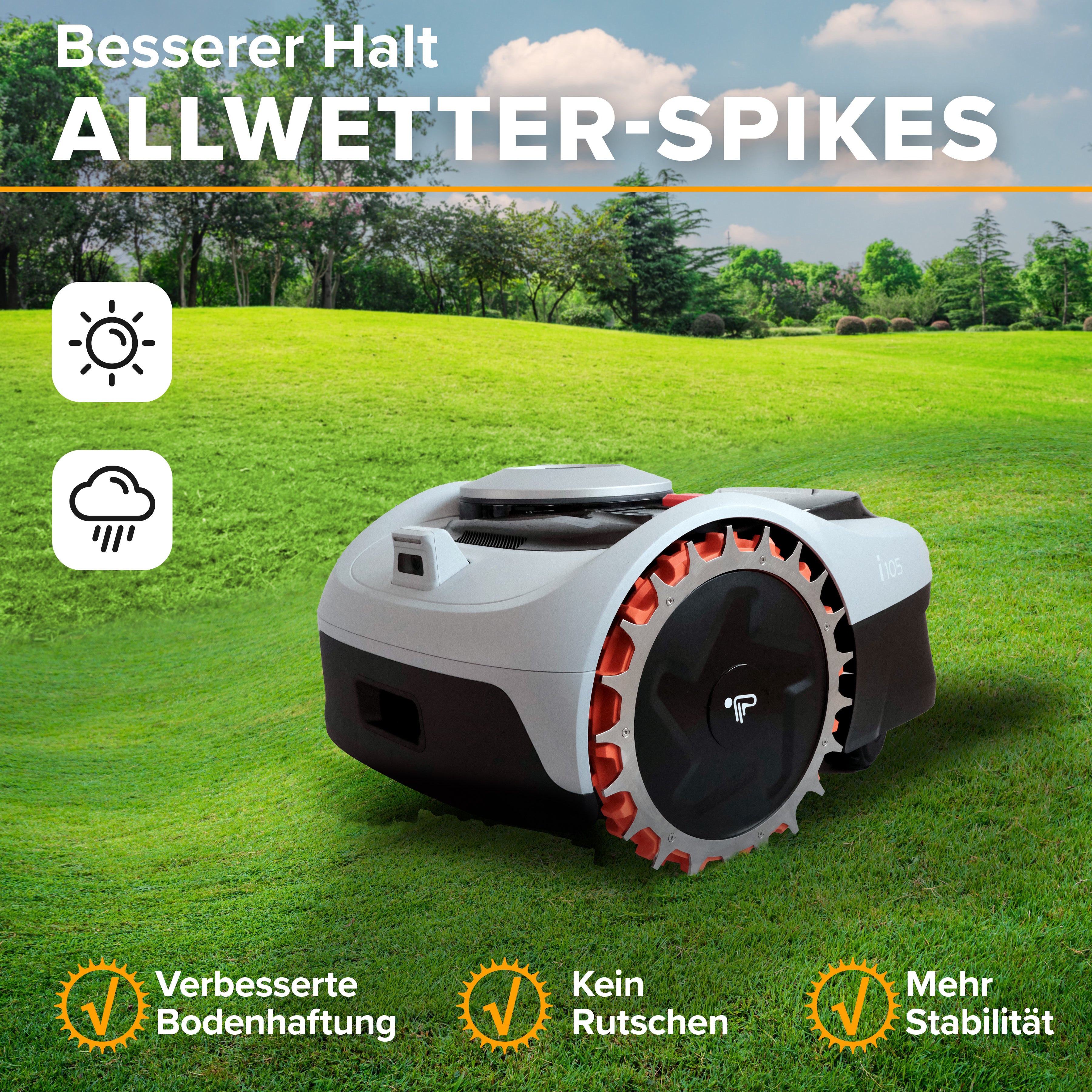 Spikes Navimow i105E stainless steel