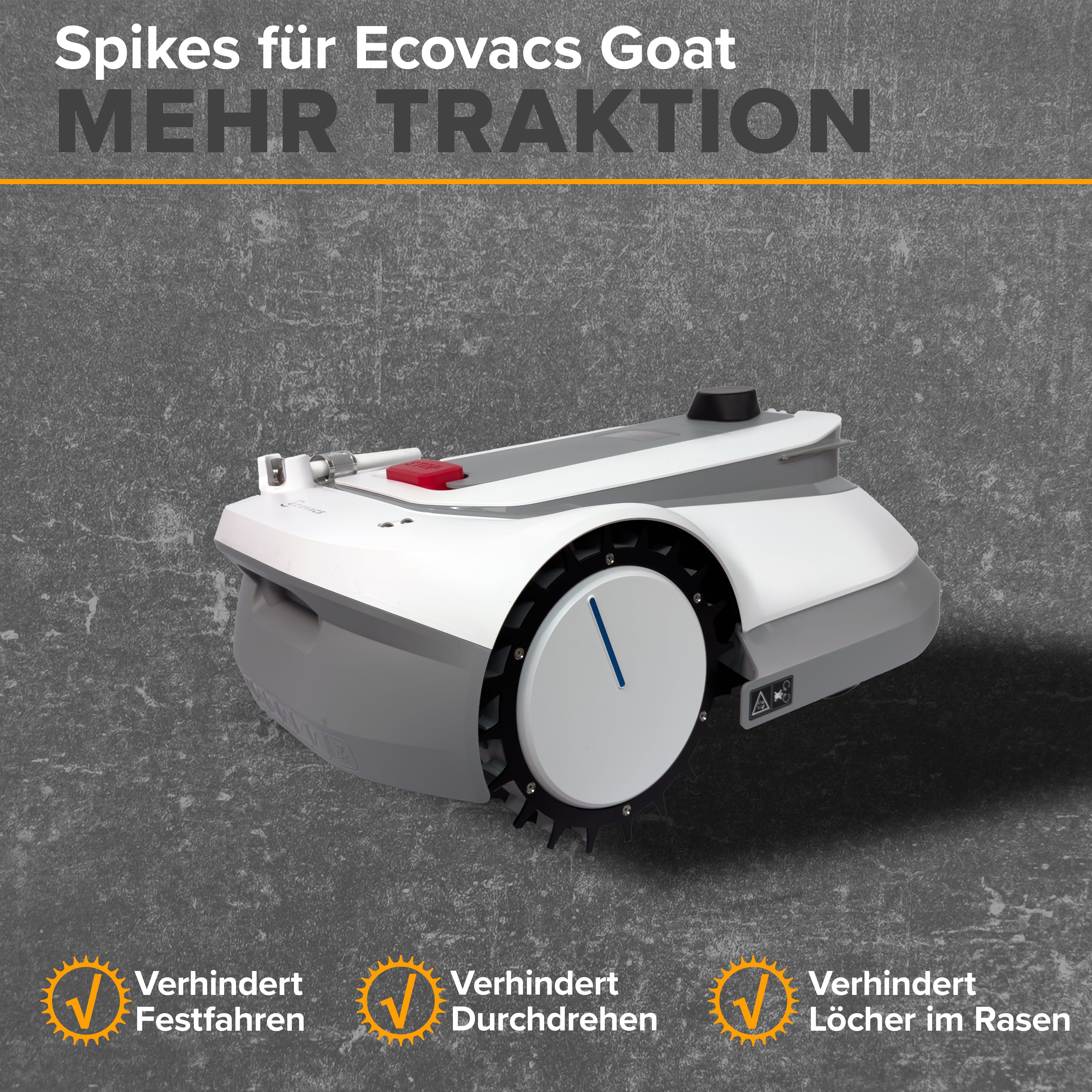 Ecovacs Goat Spikes Mähroboter Traktionsschutz