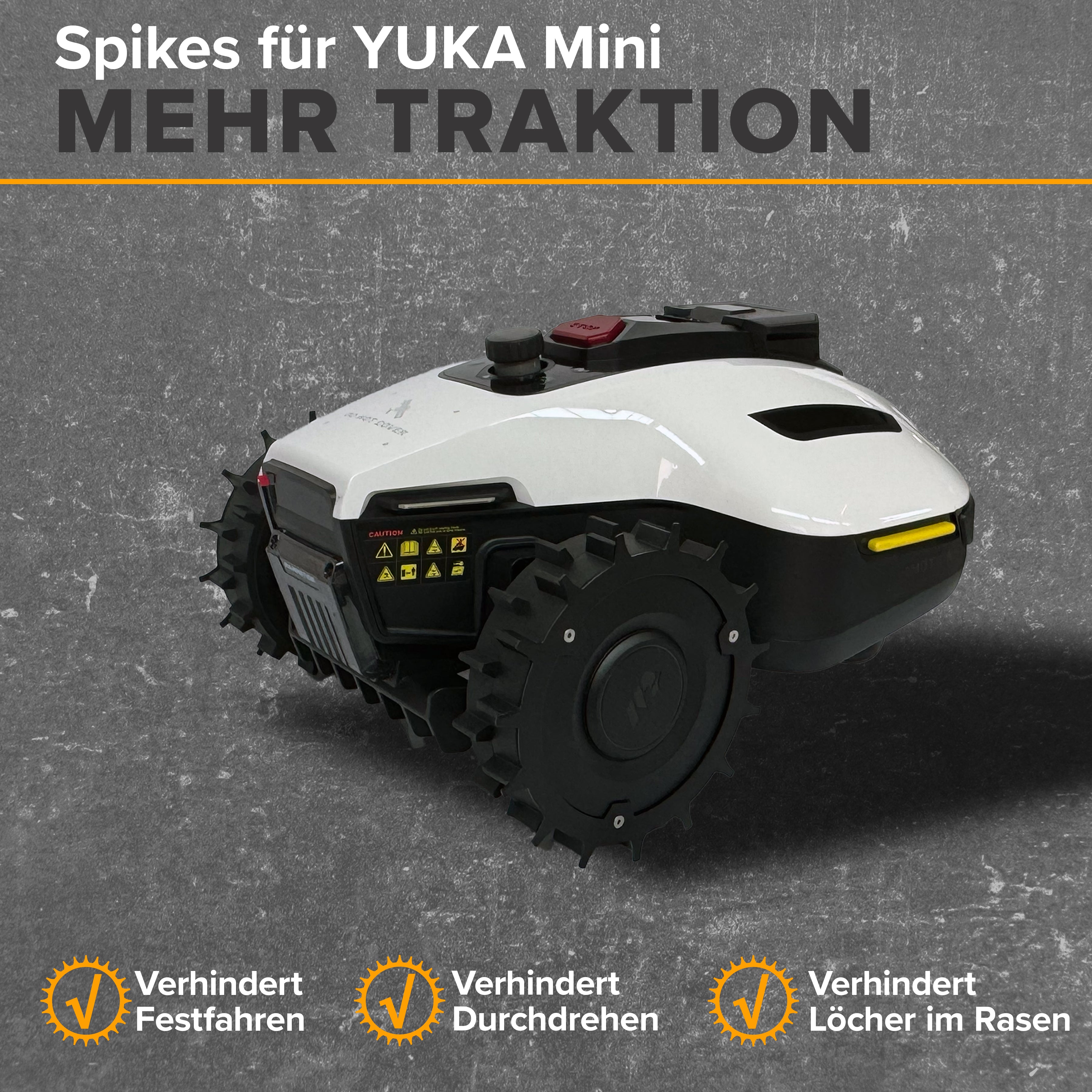 Mammotion Yuka Mini Spikes Mähroboter Traktionsverbesserung