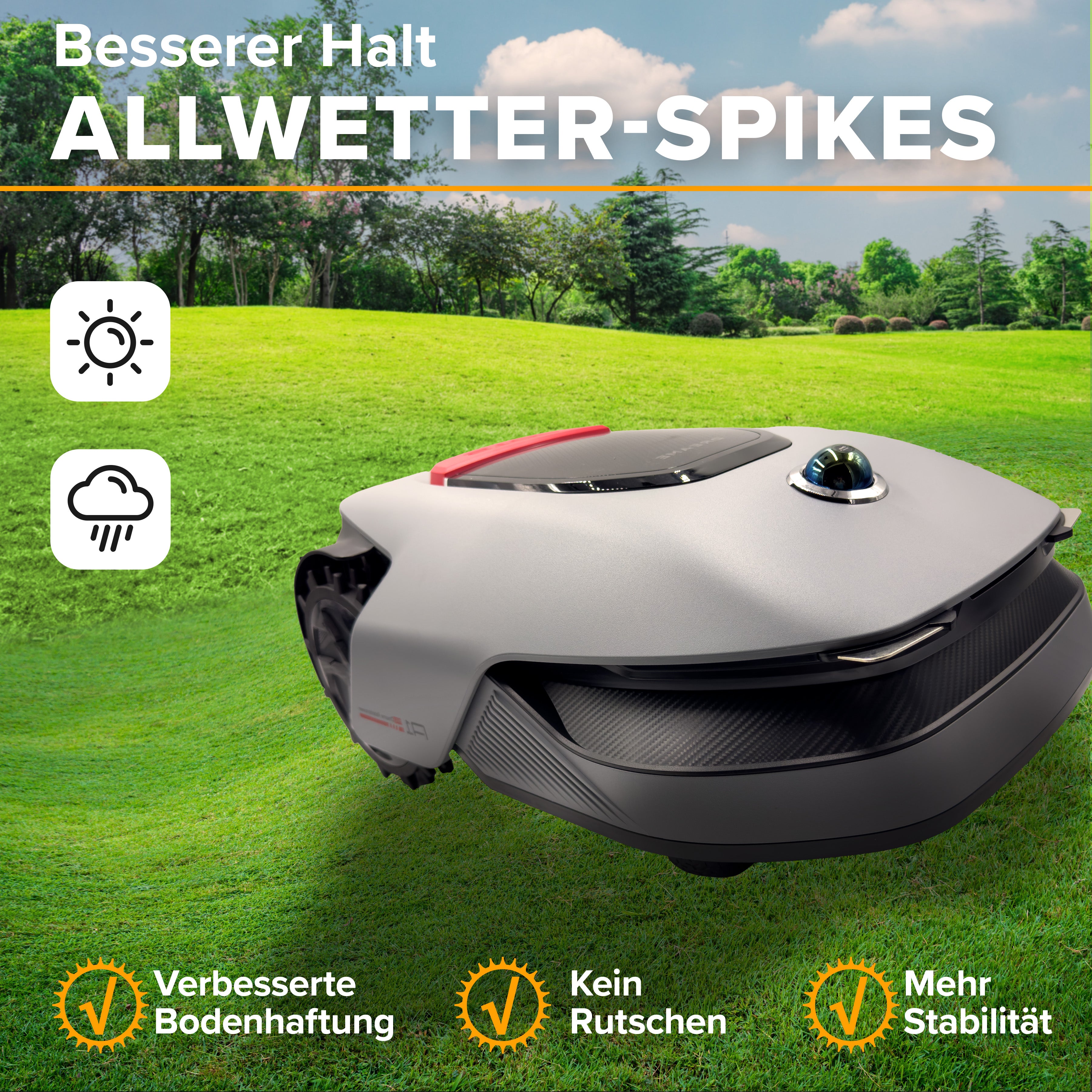 Edelstahl Spikes für Dream & Mova Mähroboter – Mehr Traktion, weniger Ausfälle