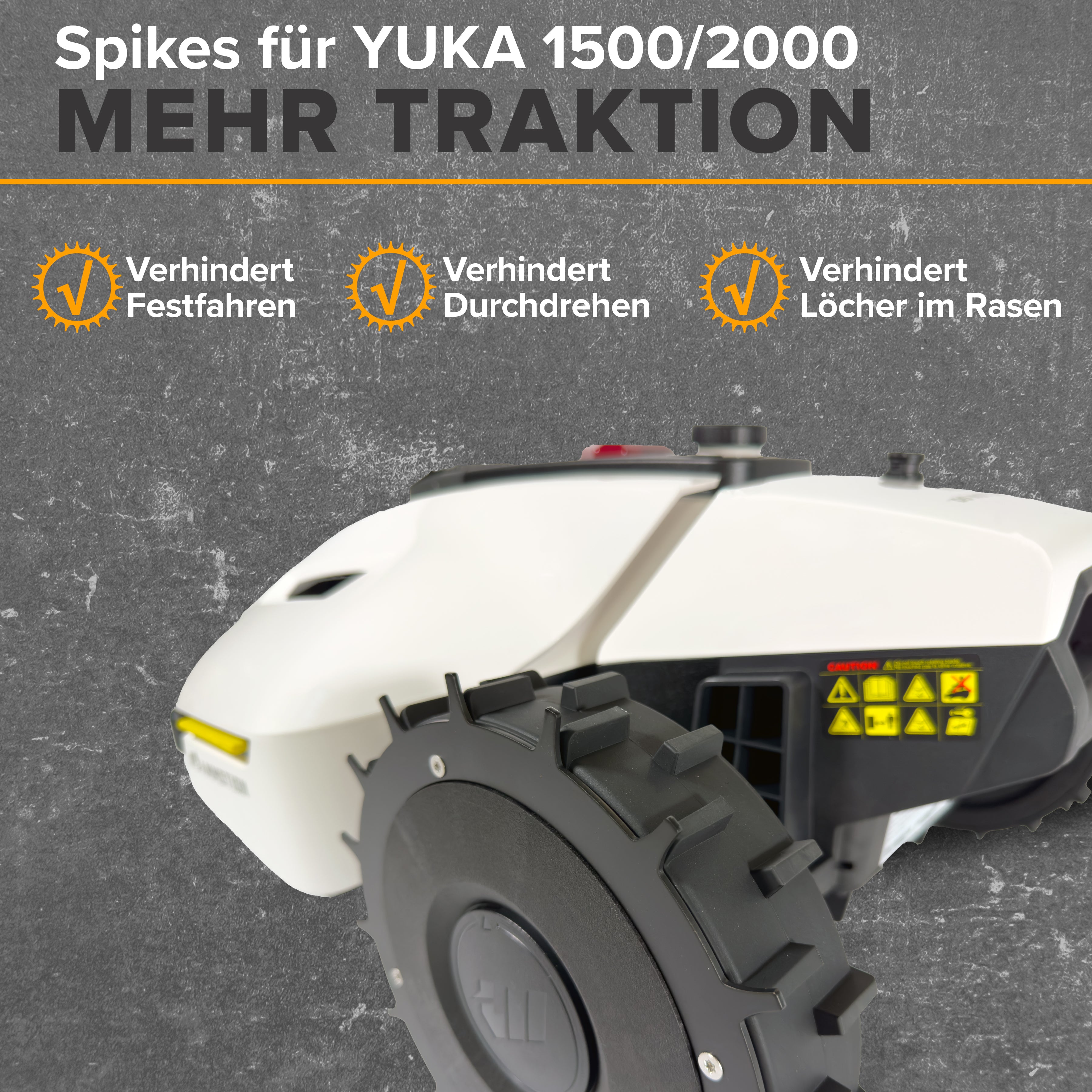 Mammotion Yuka 1000, 1500, 2000 und 3000 Mähroboter Traktionsverbesserung