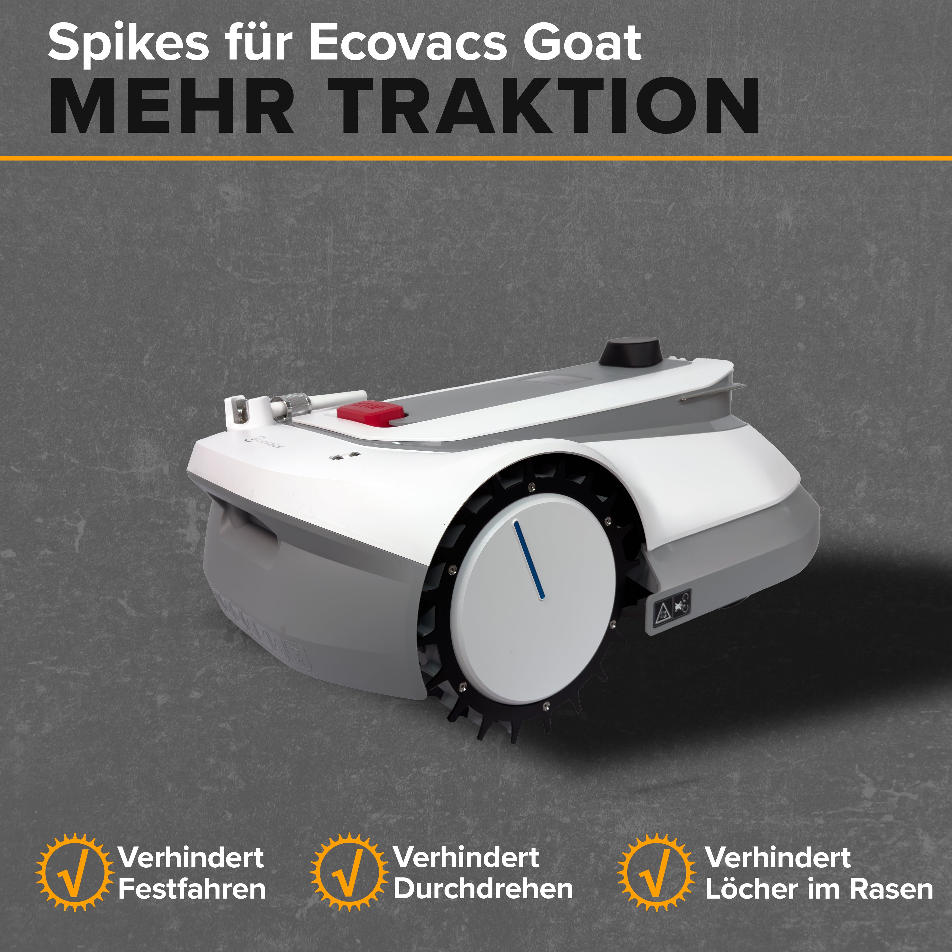 Ecovacs Goat Spikes Mähroboter Traktionsschutz