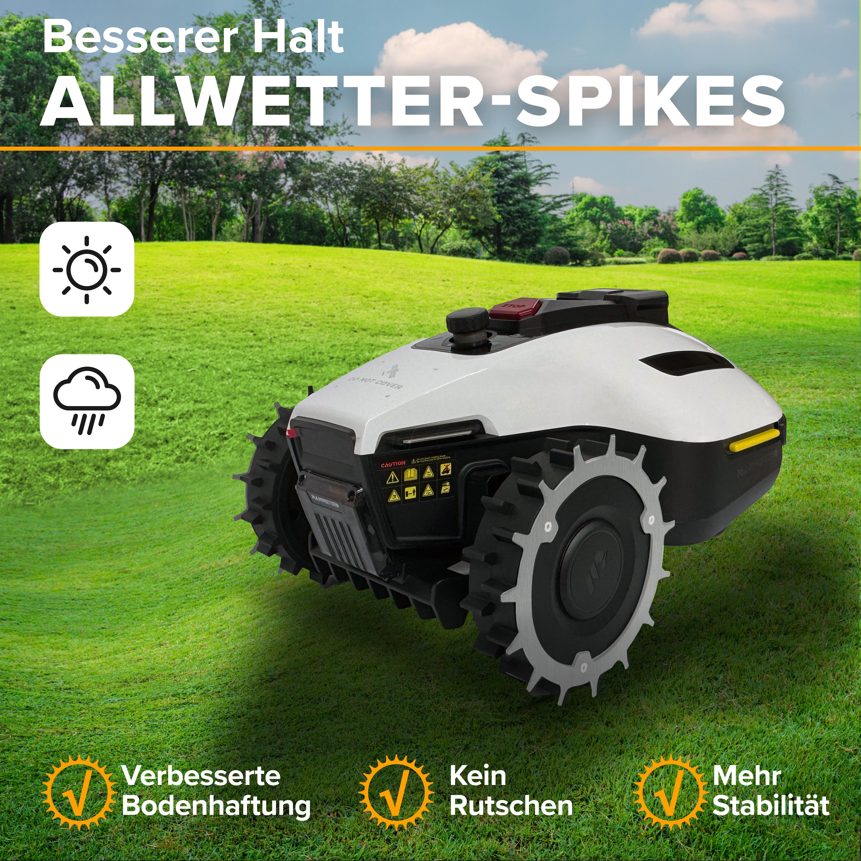 Mammotion Yuka Mini Spikes Mähroboter Traktionsverbesserung (DIE SCHWARZE VERSION WIRD ERST WIEDER AB DEM 17.09.2025 VERSENDET)