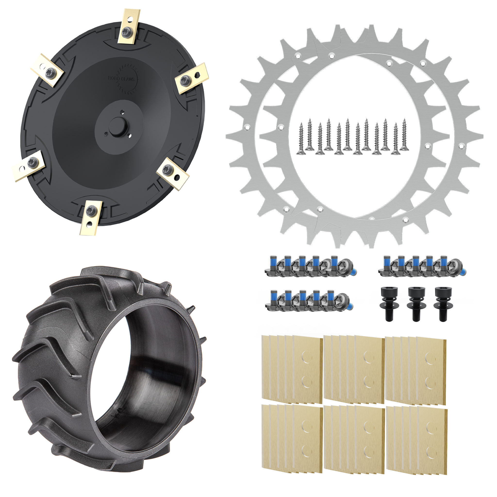 Worx Plus Bundle – Spikes, Messerteller, Klingen, Radschutz