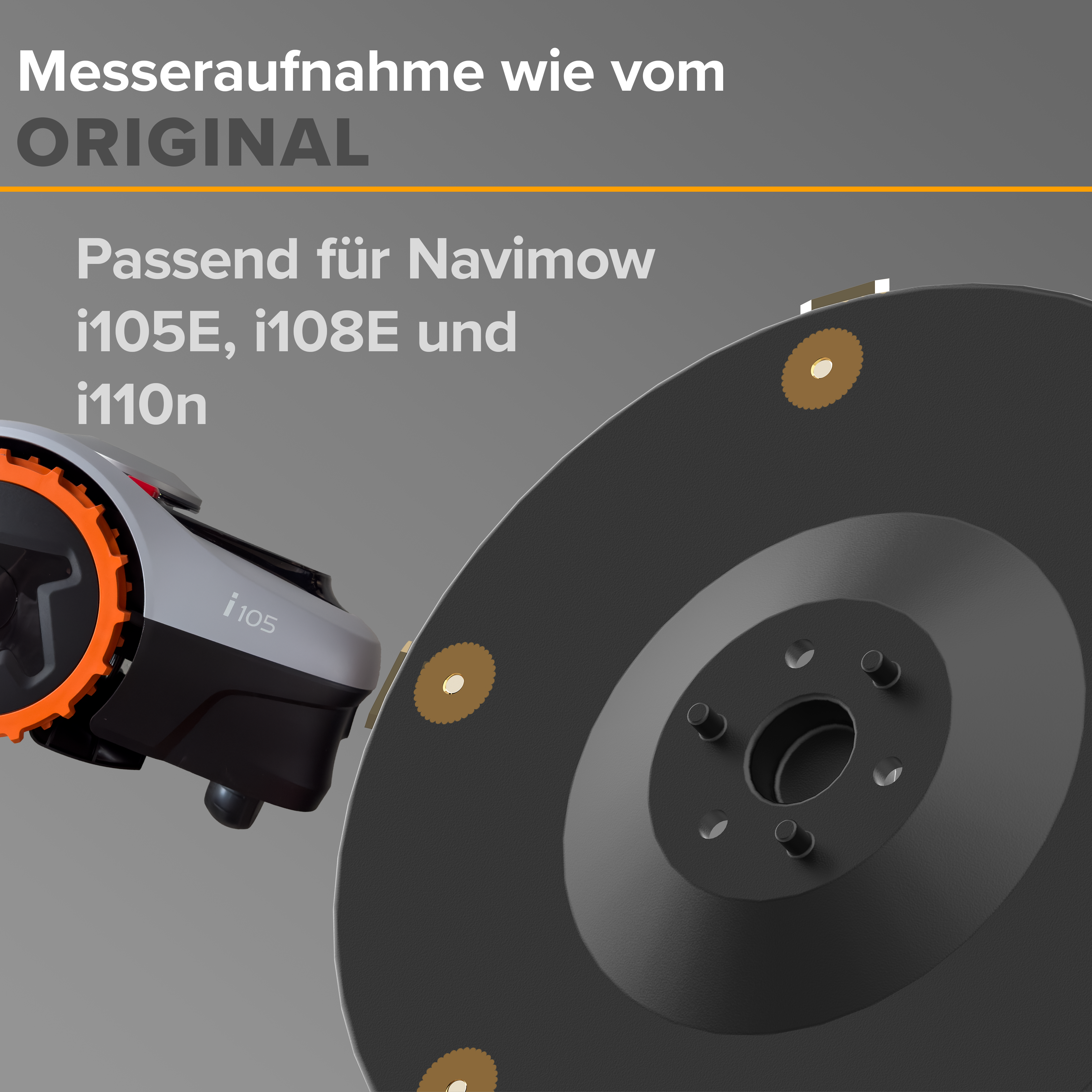 Messerteller kompatibel mit Segway Navimow i105E, i108E & i110N | inkl. 6 Titan-Klingen & Schrauben