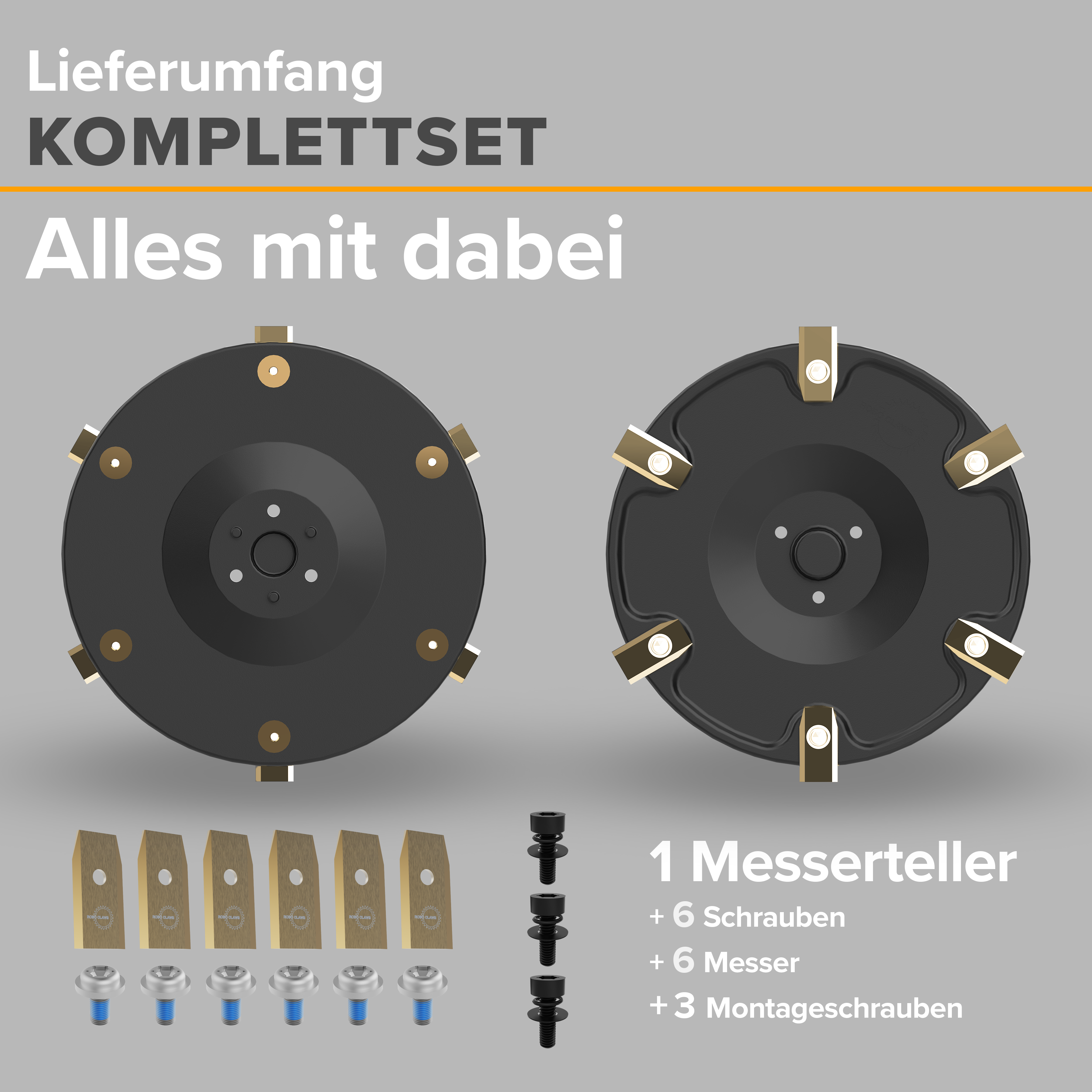 Messerteller kompatibel mit Segway Navimow i105E, i108E & i110N | inkl. 6 Titan-Klingen & Schrauben