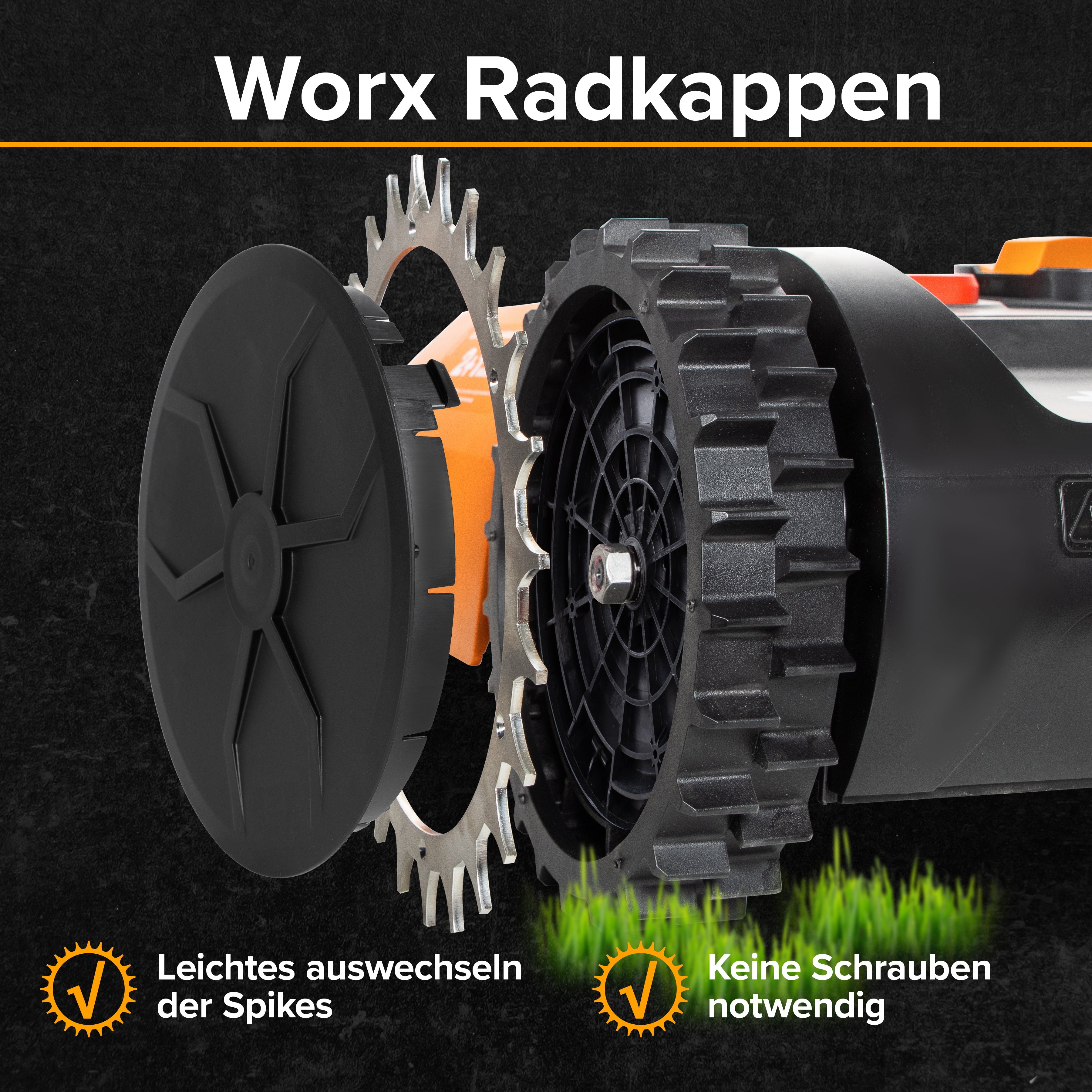 Spikes S&M Premium Radkappen Edition Edelstahl Worx Plus Radkappen