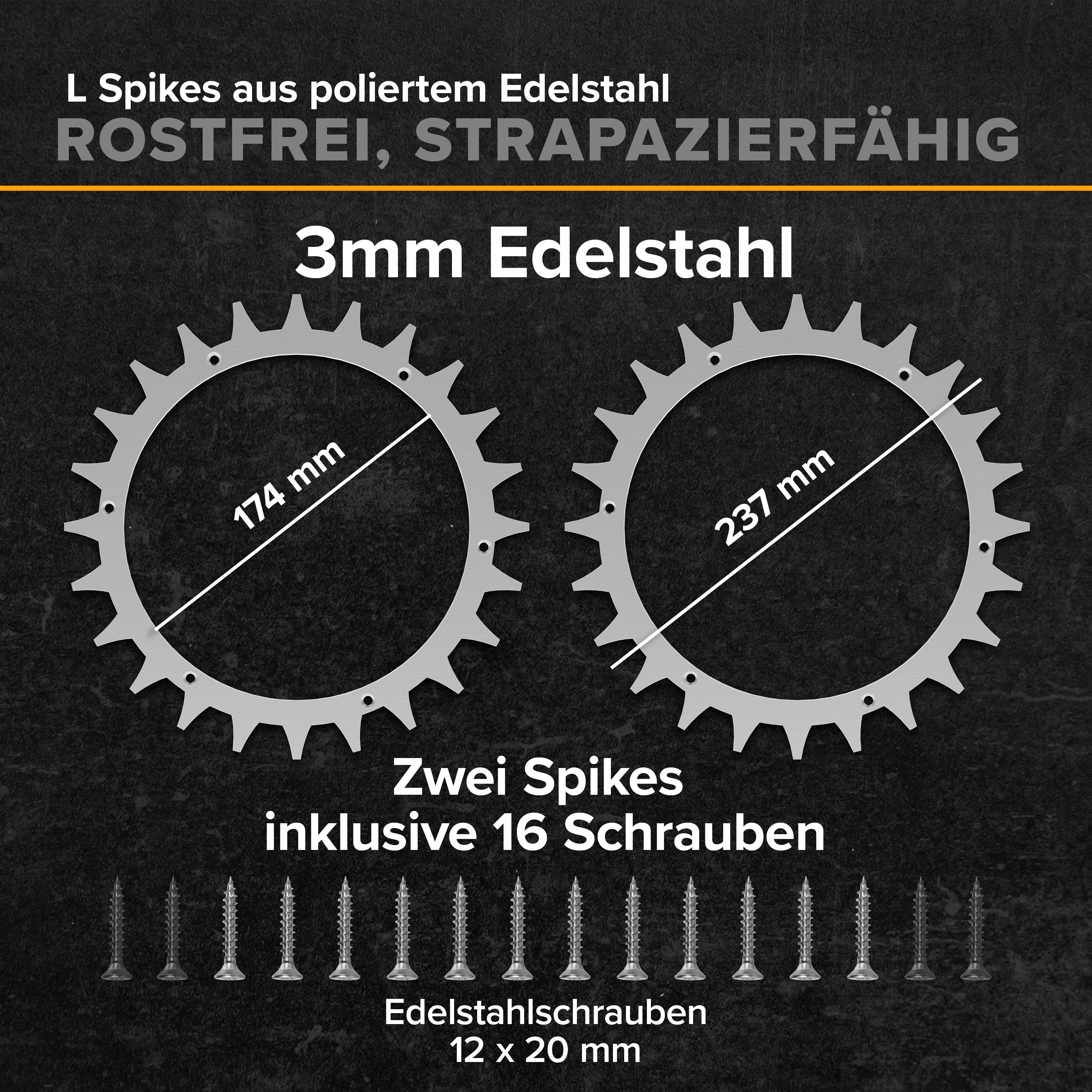 Spikes L stainless steel Worx 