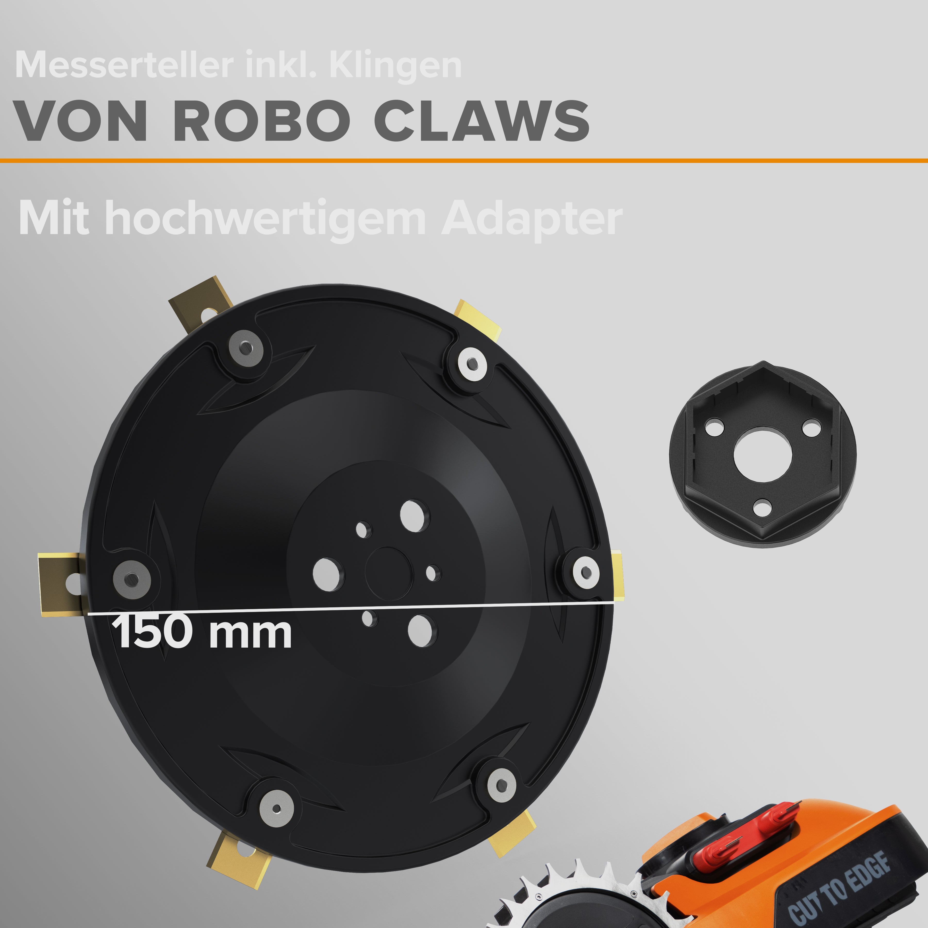 Messerteller 6-fach inkl. 6 Klingen & Schrauben | Passend für alle Worx Landroid S/M