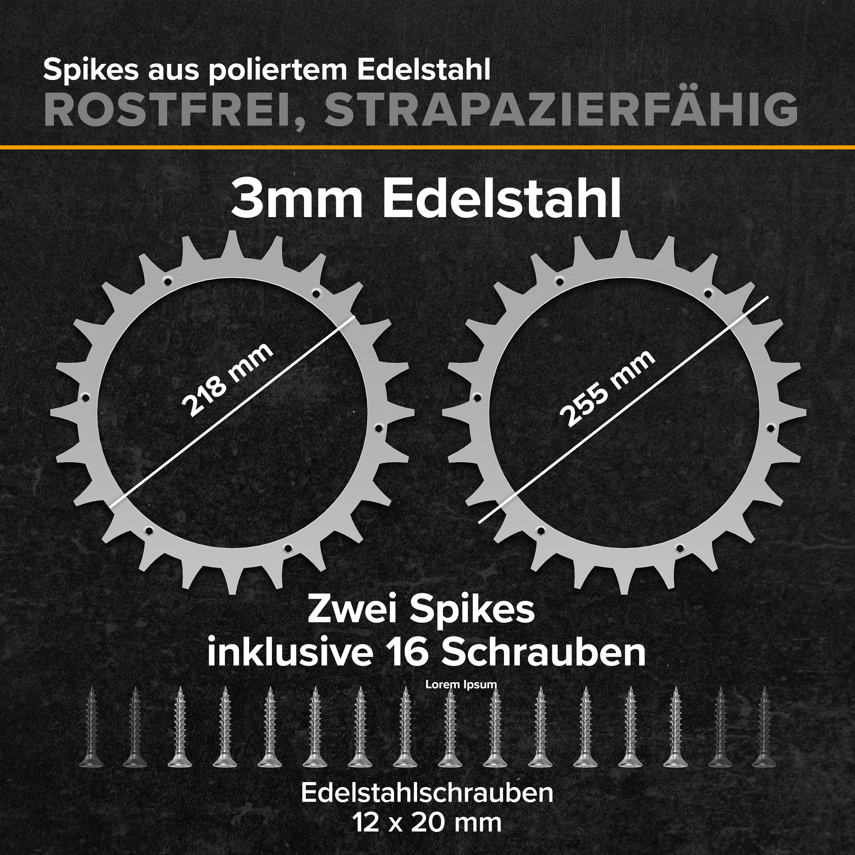 Spikes WR150 & WR155 Edelstahl Worx - amerikanische Modelle